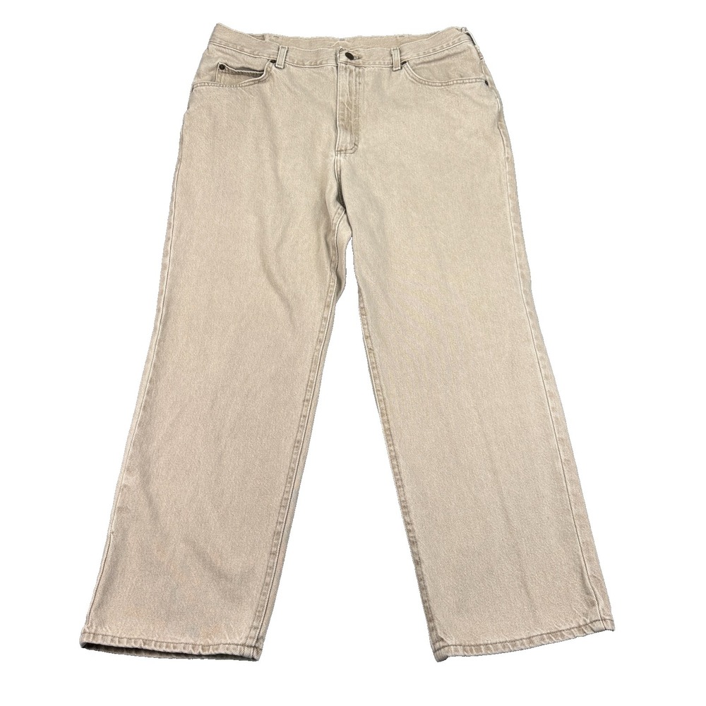 Vintage Riders Mens Jeans Size 40x30 Straight Leg Beige Denim 100% Cotton